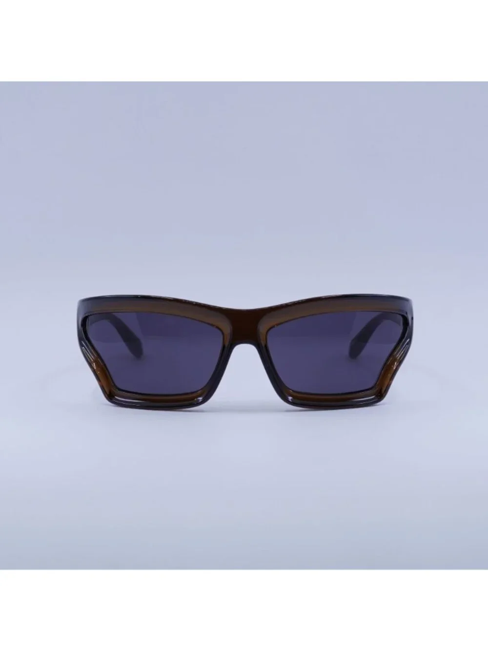 Loewe LW40143U 47A Sunglasses Brown Shield Frame, Grey Lenses